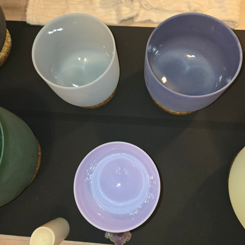 Gemstone Crystal Singing Bowl Set with Bags