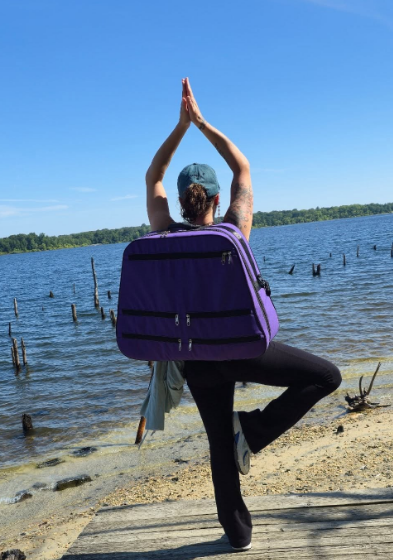 Flower of Life Cosmic Crystal Harp with Backpack Carry Bag & Suitcase