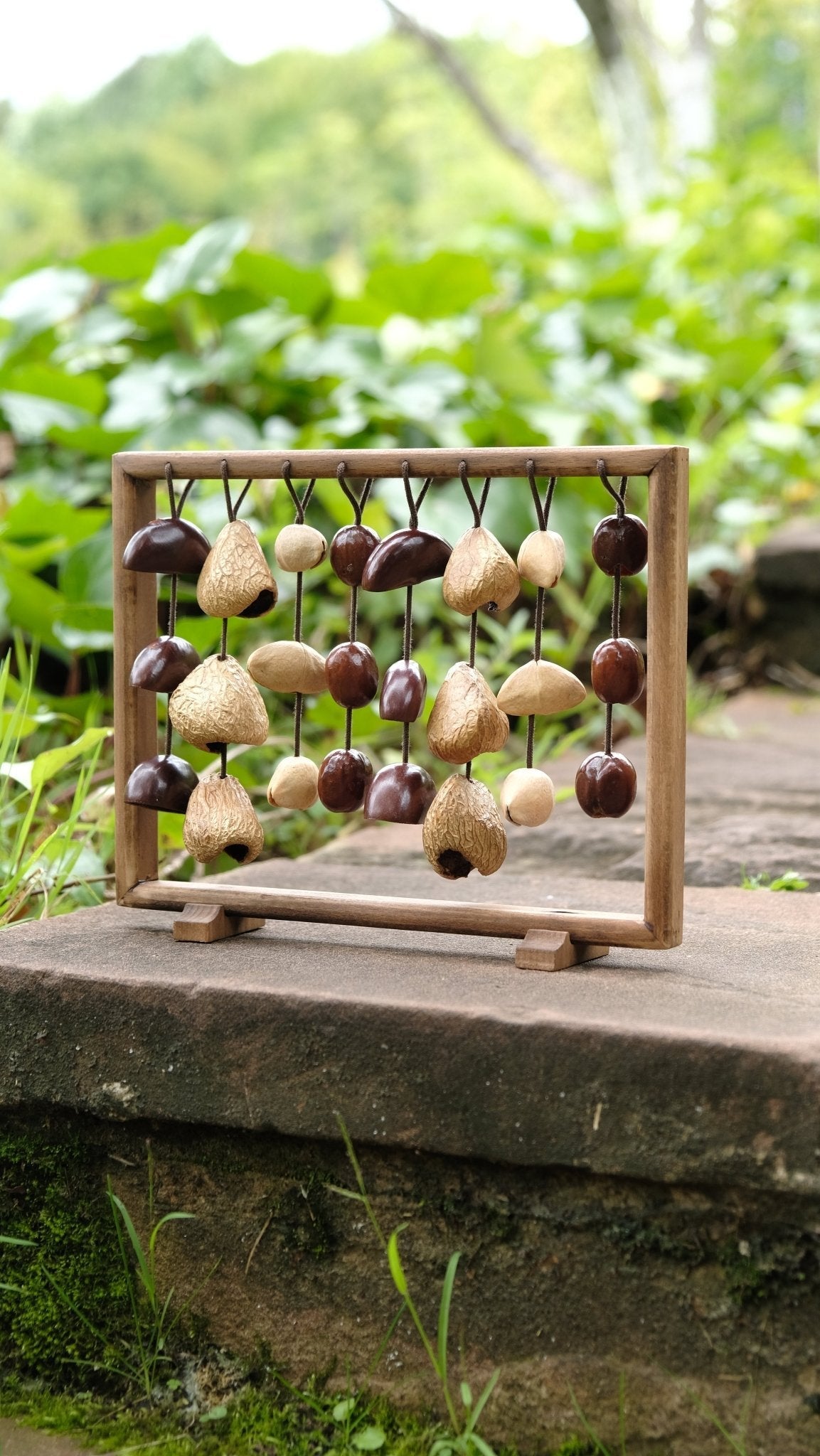 "Fruit Bell Harp" Vertical Seed Sound Sculpture
