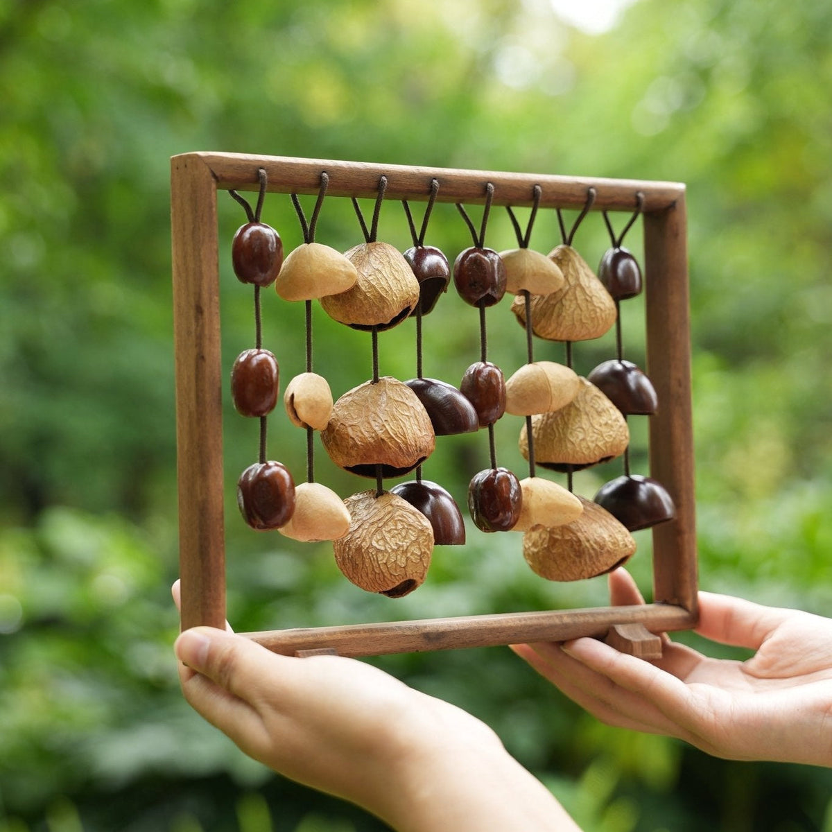 "Fruit Bell Harp" Vertical Seed Sound Sculpture
