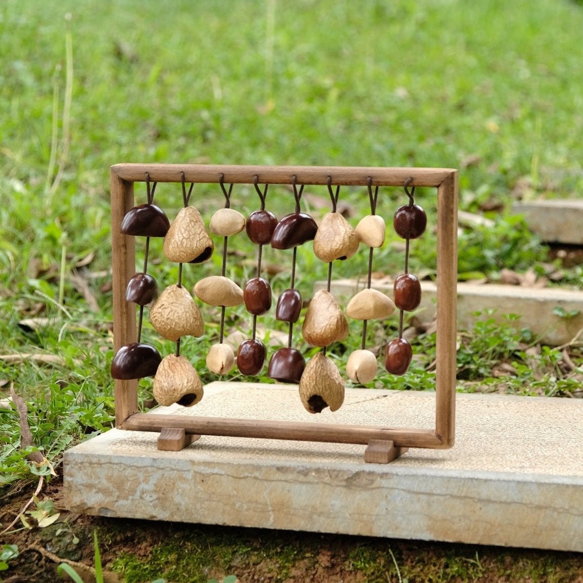 "Fruit Bell Harp" Vertical Seed Sound Sculpture