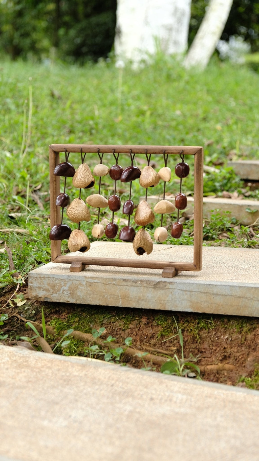 "Fruit Bell Harp" Vertical Seed Sound Sculpture