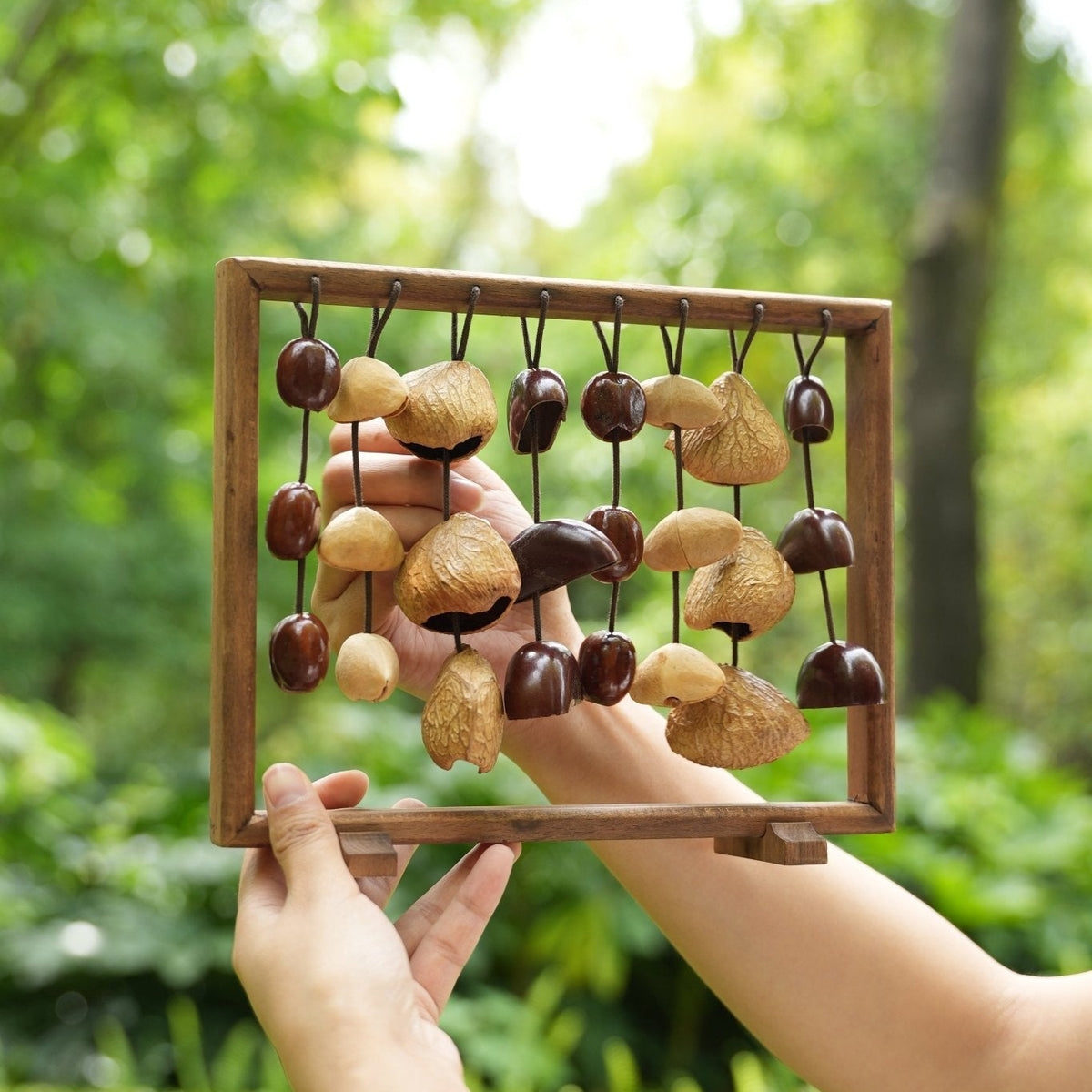 "Fruit Bell Harp" Vertical Seed Sound Sculpture