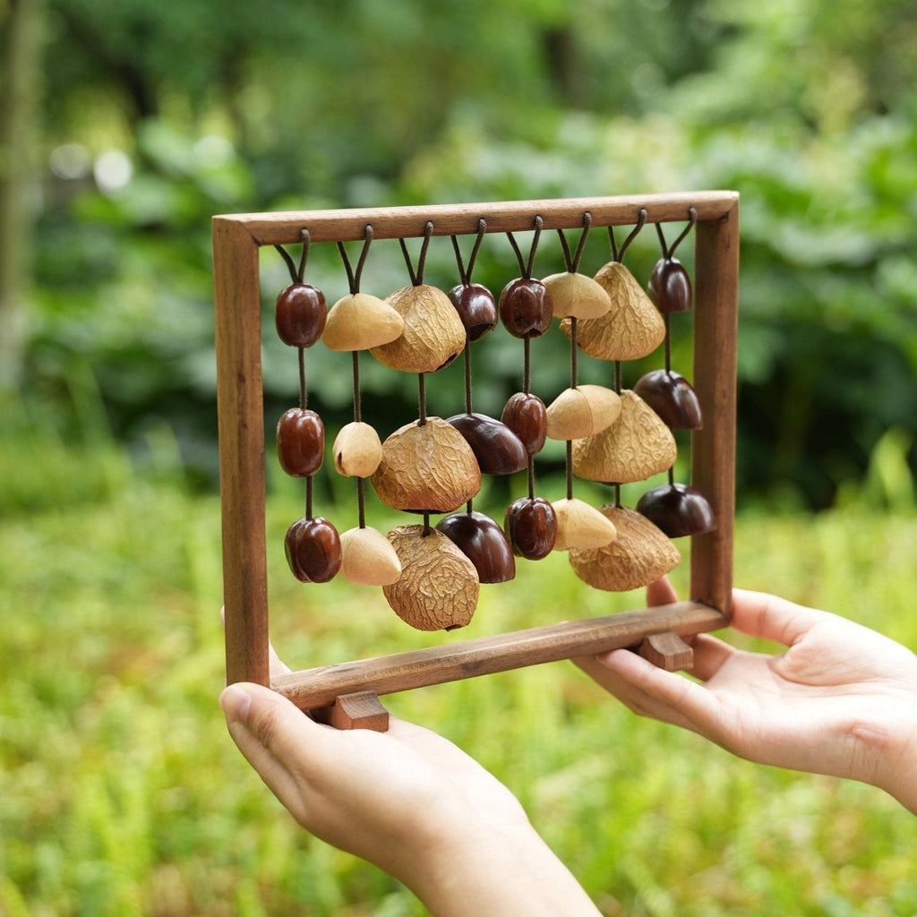 "Fruit Bell Harp" Vertical Seed Sound Sculpture