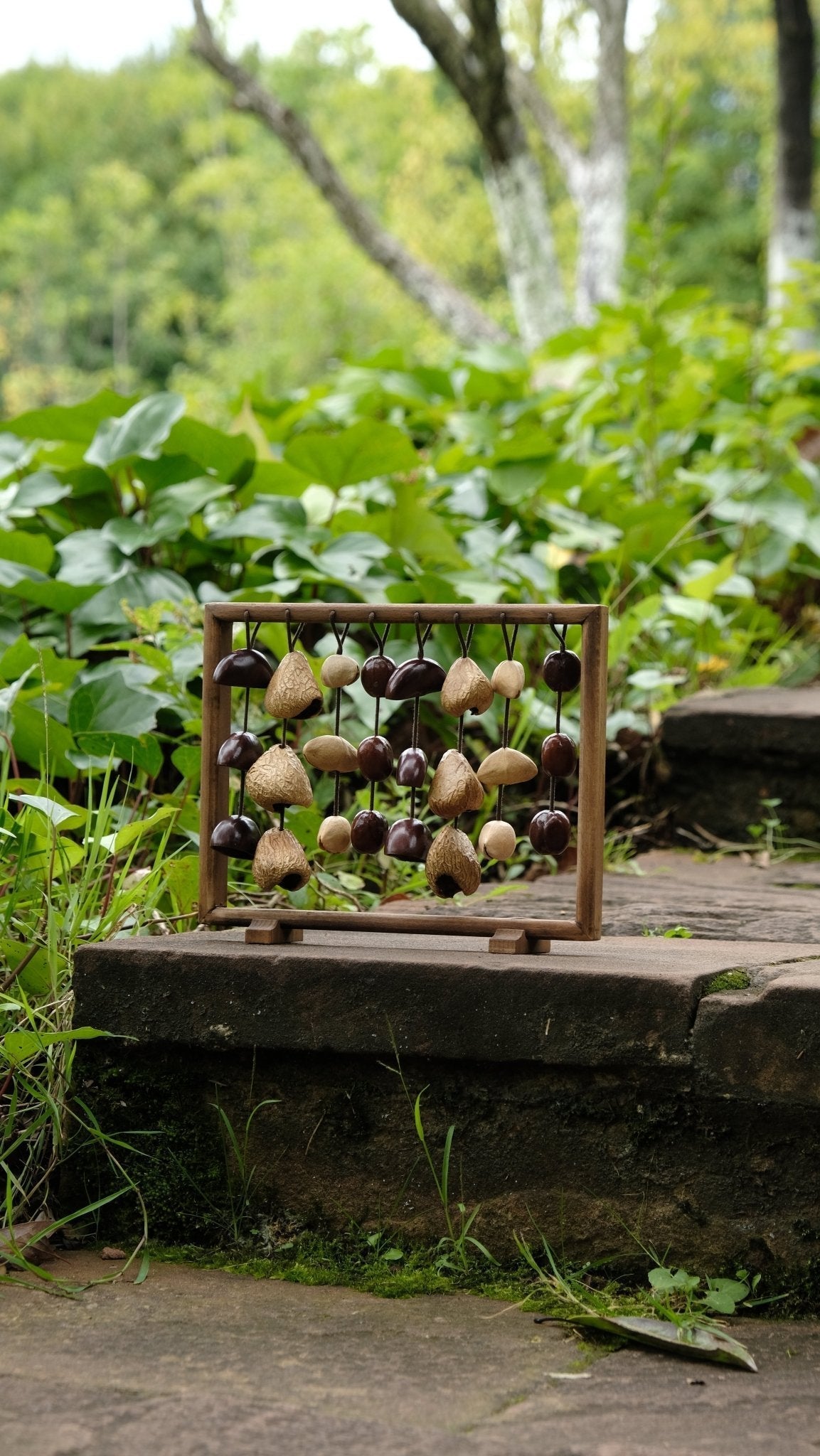 "Fruit Bell Harp" Vertical Seed Sound Sculpture